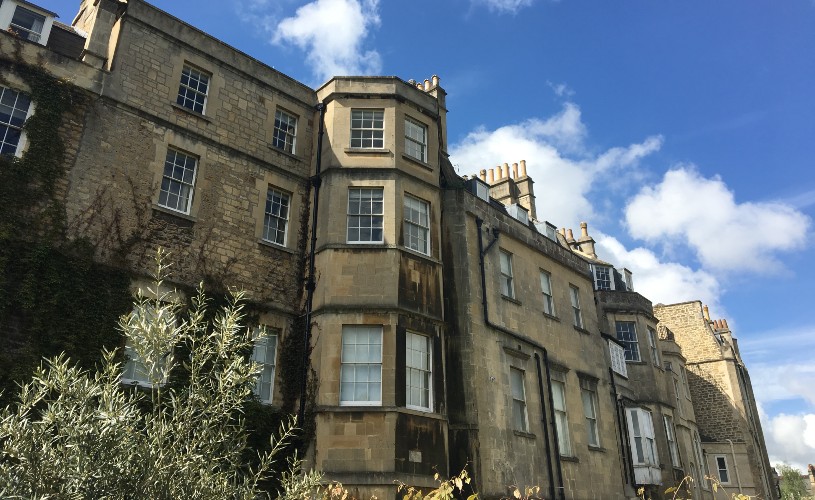 Back of buildings on the Royal Crescent
